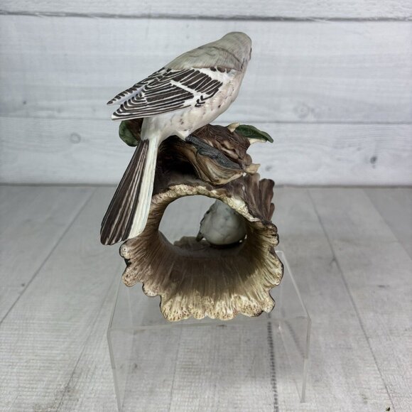 Vintage Masterpiece By Homco MOCKINGBIRD & CHICK Mother Baby Porcelain Figurine - Picture 4 of 16